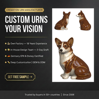 Urnas Conmemorativas de Cerámica de Alta Calidad, Hechas a Mano, Personalizadas, Únicas, con Forma de Corgi, para Cenizas de Perros y Gatos, Venta al Por Mayor