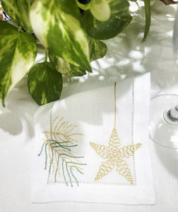 Wholesale Hand-embroidered Rectangle <b>Linen</b> Napkins for Home Hotel Wedding <b>Christmas</b> Modern - Product Image 3