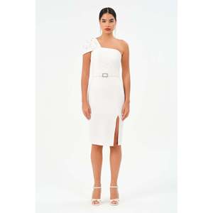 Haut décontracté pour femme DANS, couleur écru, coupe classique, tissu doux et design confortable, disponible en tailles 38-42 - Product Image 1