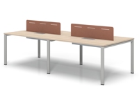 Bureau de travail commercial pour 4 personnes, table de discussion d'équipe, bureau de réunion ergonomique, poste de travail pour le personnel, table en métal