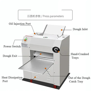 QDMECH Machine professionnelle commerciale en acier inoxydable pour presser la pâte, moteur, capacité 100-200 kg/heure, pour la fabrication de nouilles et de peaux de raviolis - Product Image 3