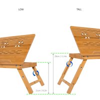 Support pour ordinateur portable pliable en bambou Combohome, grand format, réglable en hauteur, plateau de service pour manger au lit, bureau pour ordinateur portable