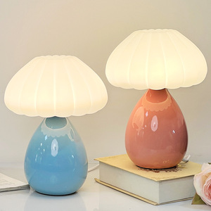 USB-Powered Multicolored Ceramic Switch <strong>Table</strong> Lamp Sophisticated Bedroom Ambient <strong>Light</strong>, Decorative Mushroom-Shaped Night <strong>Light</strong> - Product Image 4