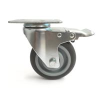 Roue pivotante TPR de 4 pouces avec frein, silencieuse et durable, pour chariots, équipements médicaux, usage extérieur, scolaire et salle de bain