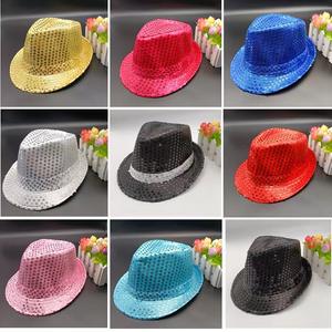 Chapeaux de jazz de fête pour femmes et hommes, chapeaux de scène rayés à paillettes, de <span class=keywords><strong>sport</strong></span>, de plage, d'affaires décontractés, vente en gros - Product Image 3