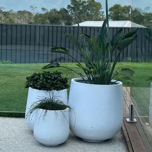 Nouveau pot de fleurs en fibre de verre personnalisé, vase extérieur en FRP, design moderne, revêtement PE, jardin - Product Image 3