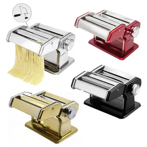 Máquina Manual para hacer Pasta de fideos, máquina de fideos de arroz de acero inoxidable con Panel de parada para el hogar