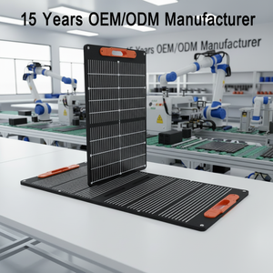 Panel Solar Plegable de 100 Vatios, Monocristalino ETFE, 200 Vatios, 24% de Alta Eficiencia, 60w USB-C Portátil con Soporte, 100w - Product Image 1