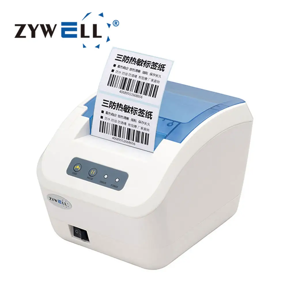 3inch Thermal Label Maker Sticker Printer Zywell Impressora de etiqueta 80mm Barcode Printer