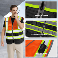 Rompi Keselamatan Hi-vis Dengan Logo Kustom, Rompi Reflektif Keselamatan Konstruksi, Seragam Kerja Industri, Visibilitas Tinggi Dengan Kantong