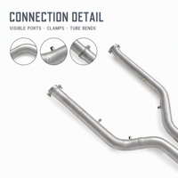 Tuyau d'échappement intermédiaire SS304 pour BMW G90 G99 M5 4.4T V8 S68, échappement central à haut débit avec résonateur X-Pipe pour performance