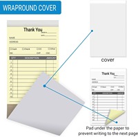 Carnet autocopiant 2 exemplaires pour commandes et factures, 8,3x5,5 pouces, Vente directe usine