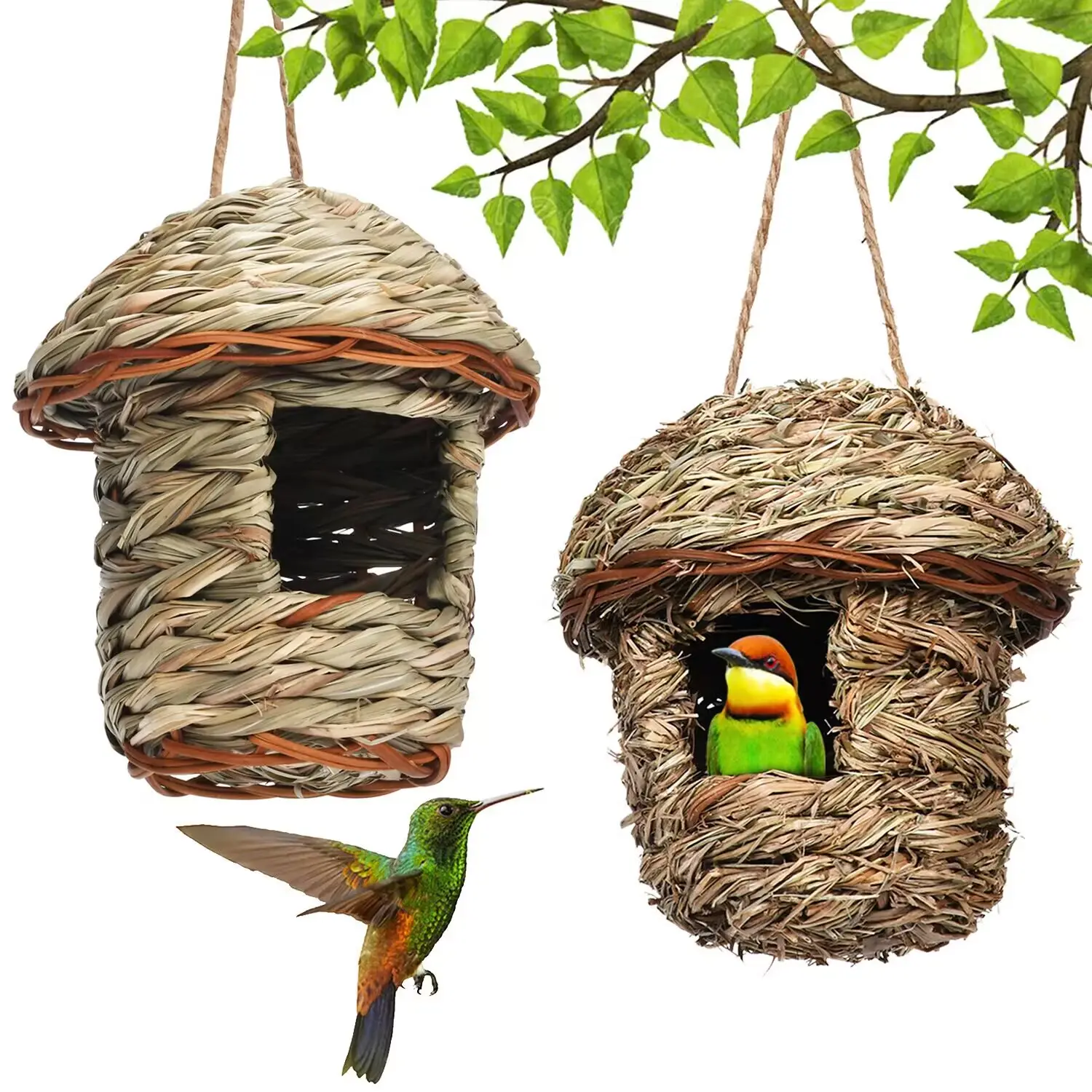 Популярный креативный натуральный сено, птичий домик, украшение сада, Соломенный Дом, птичье гнездо, принадлежности для домашних животных