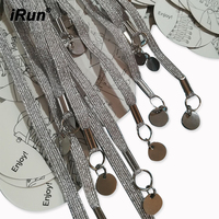 IRun Élargir Flexies Marine Plat Lacet Élastique Sans Lacets Enfants Plus Système de Laçage Chaussures Lacets avec Métal anneau Crochets