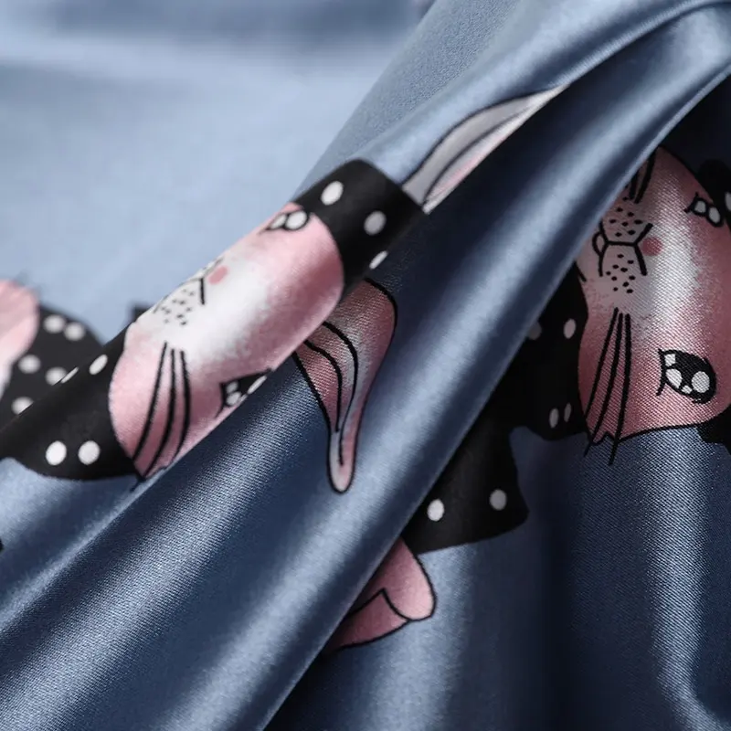 [Заводская цена] полиэстер и спандекс дешевая атласная композиция шелковая ткань с принтом AOP для вечернего платья 70 GSM блузка Пижама