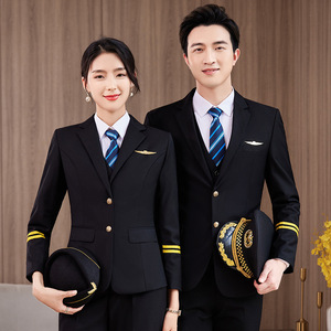 Mù<span class=keywords><strong>a</strong></span> Thu tốc độ cao đường sắt lớp đồng phục hàng không tiếp viên chuyên nghiệp và tiếp viên hàng không làm việc phù hợp với nam nữ hãng hàng không bán buôn - Product Image 2