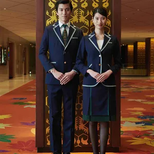 Custom Fashion Design Japanisch Plus Size Hotel Personal Uniform Hotel Rezeption ist Rezeption Kellner Arbeits kleidung