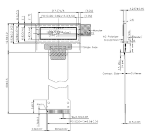 Topwin nhỏ OLED hiển thị 0.68 inch 0.68 ''0.68 inch OLED hiển thị 96x32 độ phân giải màu trắng 20 pin kết nối loại 60mm chiều dài - Product Image 1