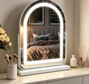 Modern Arched LED <b>Vanity</b> Mirror Touch Control Makeup Mirror Freestanding <b>Dressing</b> <b>Table</b> Bathroom Bedroom Use - Product Image 4