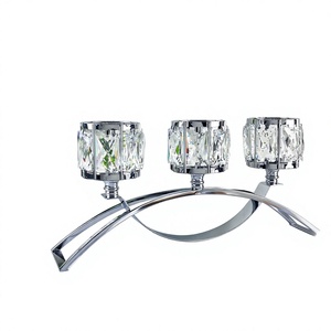 Porte-bougie en <span class=keywords><strong>verre</strong></span> et métal à 3 bras en forme <span class=keywords><strong>d</strong></span>'arche pour mariage, salle à manger, <span class=keywords><strong>d</strong></span>écoration de la maison, cadeau - Product Image 1