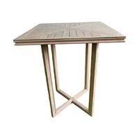 Ensemble de bar en teck et rotin pour l'extérieur, 4 places, table haute et chaises, résistant aux intempéries, meubles de bar pour jardin et balcon