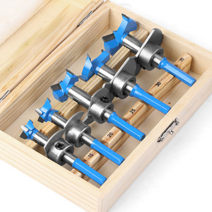 Lot de 5 forets Forstner à profondeur réglable 15mm-35mm pour trous de charnières de portes d'armoires, professionnels, droits, avec coffret en bois - Product Image 5