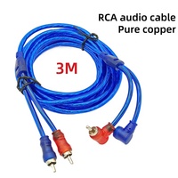 Prix spécial cuivre transparent 2 RCA prise mâle câble voiture amplificateur Signal modifié réglage pièces électriques et électronique