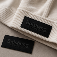 Étiquettes tissées haut de gamme, faible MOQ, logo personnalisé, étiquettes de cou en toile textile recyclée avec caoutchouc silicone 3D, étiquettes tissées durables