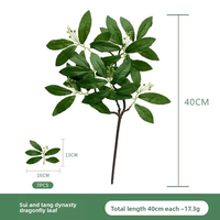 Groothandel Kunstmatige Eucalyptus Bladeren Stengels Groen Decoratie 17" Hoog Met Bloemzaden voor Bloemstukken
