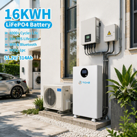 Batterie LiFePO4 empilable 51,2 V 314 Ah 16 kWh 17 kWh avec BMS intelligent IP65 CAN, 8000+ cycles pour système de stockage d'énergie domestique