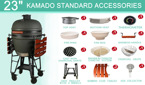 Auplex asadores de Carbon lớn 23.5 inch Kamado nướng gốm cao cấp BBQ than nướng ngoài trời - Product Image 2