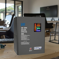 Stabilisateur électrique AC KEBO 12KVA monophasé, type relais, régulateur de tension automatique, protection contre les surtensions pour appareils électroménagers, LED