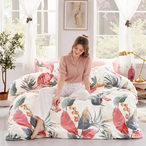 EU Dropshipping Blush Garden <b>Bed</b> Linen Set 3pcs Soft Cotton Butterfly Floral Quilt <b>Cover</b> Poland Hub for Feminine Retreat - Product Image 3