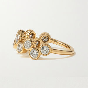 Gemella 925 anelli in argento sterling oro vermeil eternità matrimonio Clique anello di diamanti per le donne - Product Image 4