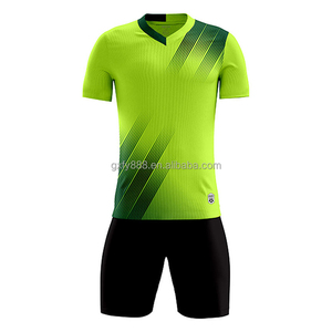 Maillot de football personnalisé 25-26, ensemble à manches courtes, survêtement athlétique pour homme, 100 % coton, imprimé par transfert thermique, séchage rapide, sport - Product Image 4