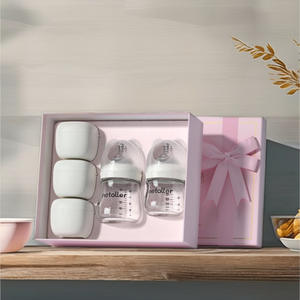 Biberón Portátil Anti-Cólicos de Boca Ancha, Biberón de Vidrio Anti-Cólicos Libre de BPA con Diseño Impreso para Bebés de 0 <span class=keywords><strong>a</strong></span> 12 Meses - Product Image 3