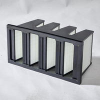 Filtre à air compact HVAC V-Bank F7 F8 F9, haute efficacité, conception en cellules V, mini-plissé, débit d'air élevé, faible résistance, filtration de l'air