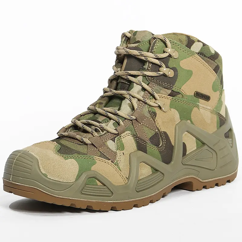 Outdoor Climbing Sports Waterproof Camouflage Botas Tactico Boots Hiking Shoes Desert Tactical Boots Leather Combat Boots Shoes