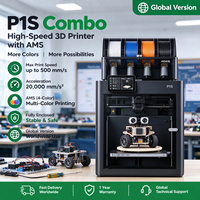 Printer 3D Bamboo P1S Model Global Tanpa Kunci EU UK, Koneksi Tak Terbatas, Kompatibilitas Seluruh Dunia