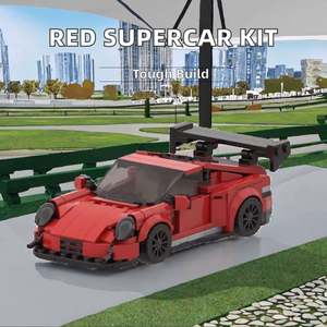 Juego de Bloques de Construcción de Plástico Personalizables Jizai, Superdeportivo Rojo, Modelo de Juguete para Armar - Product Image 2