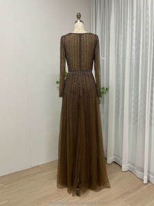 Vestido de Noche Largo con Cuentas y Lentejuelas de Lujo PBS002B, Vestido de Fiesta Musulmán Árabe para Mujer, Vestidos de Gala para Ocasiones Formales - Product Image 5