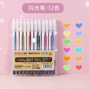 Ensemble de 48 stylos gel en plastique de couleur avec pointe de 0,3 mm pour une écriture fluide, encre noire, paillettes écologiques pour les cadeaux d'anniversaire et de fêtes - Product Image 5