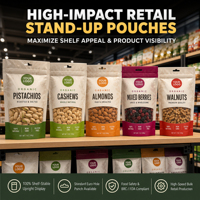 Sachet refermable personnalisé en PE écologique et recyclable avec fermeture éclair pour l'emballage de nourriture pour bébés, aliments pour animaux de compagnie et fruits secs