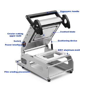 Máquina Selladora de Bolsas para Bandejas de Comida Rápida y Loncheras, Semiautomática, Eléctrica, Eficiente en Energía, con Sellado Térmico, Modelo FR160E - Product Image 6
