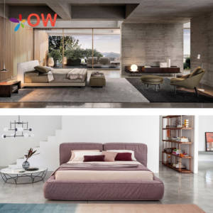 Foshan Factory Direct Fabric <span class=keywords><strong>Hotel</strong></span> Furniture Contemporáneo Ecológico Lujo Tapizado Cabecero California King Patio - Product Image 4