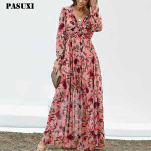 Abito su Misura PASUXI, Vestito Elegante da Donna con Linea ad A, <span class=keywords><strong>Abbigliamento</strong></span> <span class=keywords><strong>di</strong></span> <span class=keywords><strong>Lusso</strong></span> con Volant, Eleganti Abiti Estivi Casual da Donna - Product Image 1