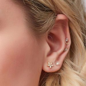 Stainless Steel Barbell Opal Stone Geometry Shape Cartilage Piercing <b>Stud</b> Cz Ear Tragus Helix Screw Back <b>Earring</b> - Product Image 3