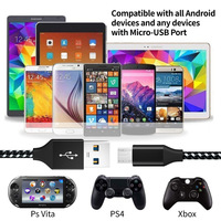 Nuevo Cable de Carga Rápida Tipo-C a Micro USB, Transmisión de Datos de 480 Mbps, Carga Rápida de 3A, Trenzado de Nailon, Compatible con iPhone, en Stock