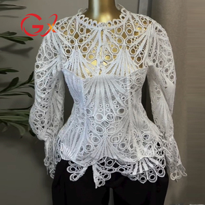 GX6009 Fashion 2026 Lady Clothing Boutique Women Street Wear Long Sleeve Blouse Sexy <strong>Tops</strong> Unique Hollow Out <strong>See</strong> <strong>Through</strong> Shirt - Product Image 2