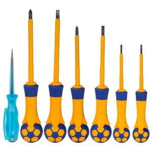 Electric <b>Screwdriver</b> Set 7 Pcs Insulated Anti-Slip Handle Industrial Grade Cross Flat Head Bit Rust Prevention Treatment - Product Image 5